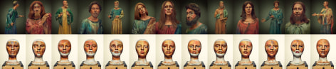 Da Vinci, The Last Supper, Portraits and Pageant Makeup Templates,&nbsp;2016, Horizontal Grouping, 354.25&rdquo; x 75.5&rdquo;