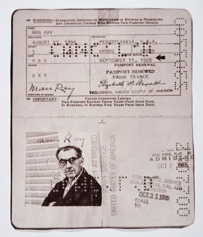 Man Ray Passport, 1976, Silver Gelatin Photograph