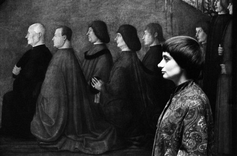 Self-portrait with Bellini painting, Venice, Italy, 1960, Silver Gelatin Photograph, Ed. of 10