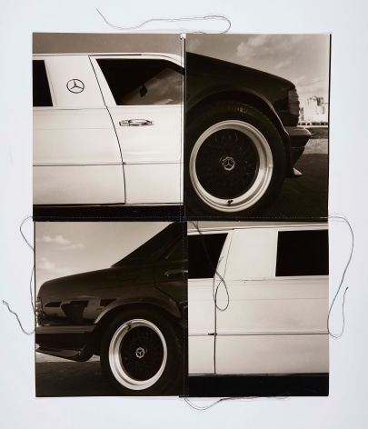 Black and White, 1995, Silver Gelatin Photograph Collage with fiber strand