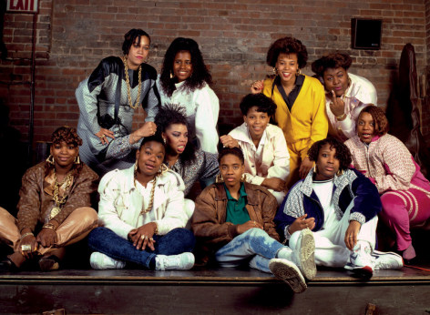 Women Rappers, (Top; Sparky D, Sweet Tee, Yvette Money and Ms. Melodie Middle; Millie Jackson, Peaches, Sparky D dancer #1 Bottom; Sparky D dancer #2, Roxanne Shante, MC Lyte, Synquis), New York City, 1988, Archival Pigment Print