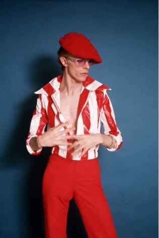 David Bowie, Red &amp;amp; White Striped Suit, Los Angeles, 1974, Archival Pigment Print