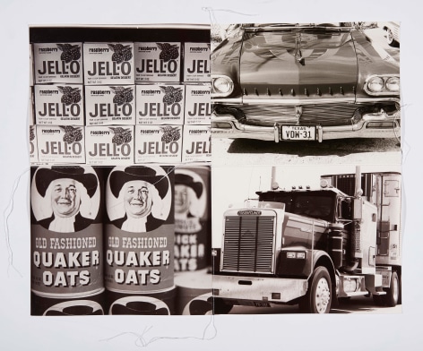 Oldsmobile, 1995, Silver Gelatin Photograph Collage with fiber strand