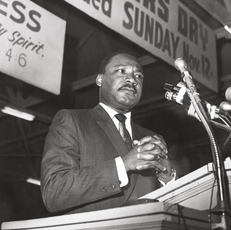 Martin Luther King Jr. rallied more than fifteen thousand supporters of teh memphis sanitation workers&#039; strik at teh cavernous Mason Temple, Monday, March 18, 1968, Archival Pigment Print