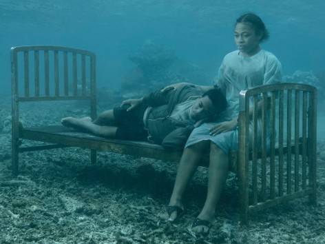 Serafina and Keanan on Bed, Fiji, 2023, Archival Pigment Print