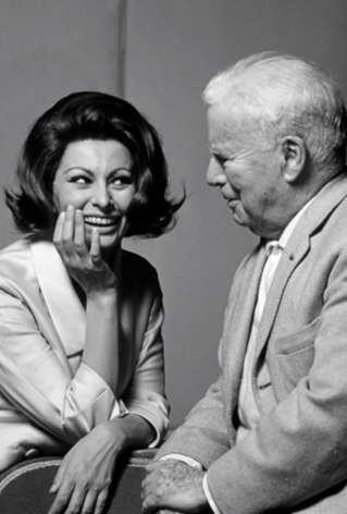 Sophia Loren and Charlie Chaplin, 1966, Archival Pigment Print