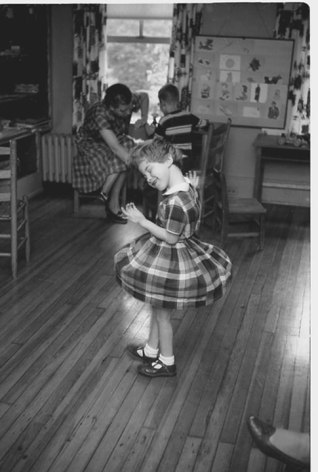 Girl Twirling, Helen Keller Cottage, Talledega, AL,&nbsp; 1956, Silver Gelatin Photograph