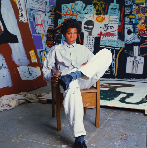 Brad Branson Jean Michel Basquiat (Sitting Leg Crossed), Venice Beach Studio, 1984