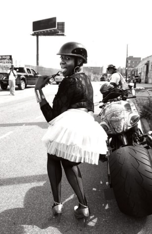 Girl biker, Go Hard Boyz rally, Bronx, NY, 2014, Archival Pigment Print