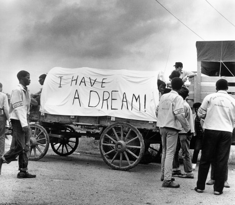 A mule train, part of Martin Luther King Jr.s Poor Peoples Campaign, leaves Marks, Mississippi for Washington D.C, 1968, Archival Pigment Print
