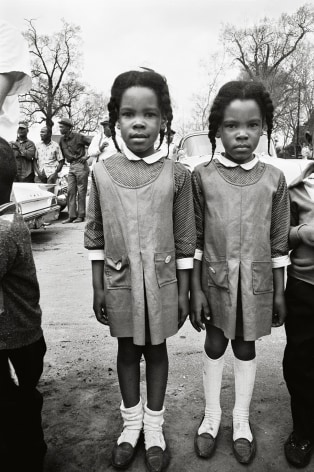 Two Girls Watching the March, Selma, 1965, Silver Gelatin Photograph