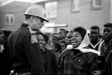 Demonstrator (laughing) and Trooper, Philadelphia, Mississippi, 1965