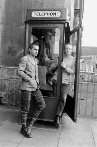 Punks in Phone Box, Coventry, 1980, Archival Pigment Print