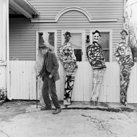William S. Burroughs with Cut-outs, Lawrence, Kansas, March 19, 1992, Archival Pigment Print, Ed. of 25