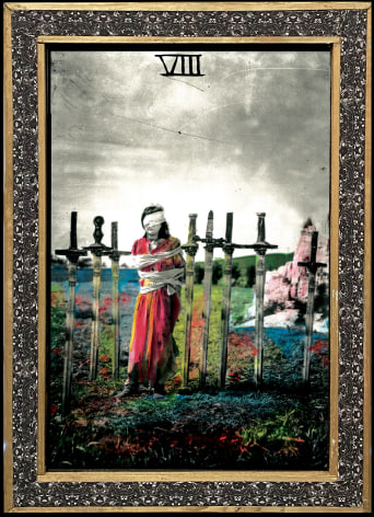 8 of Swords, 2021, Hand Colored Photographic Scultpure