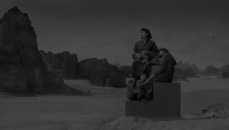 Ahmed Family in Moonlight, Jordan, 2024, Archival Pigment Print