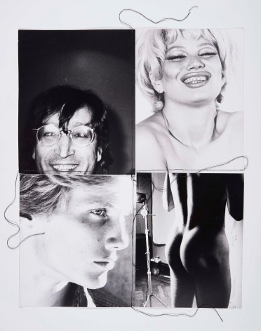John Lennon, 1995, Silver Gelatin Photograph Collage with fiber strand