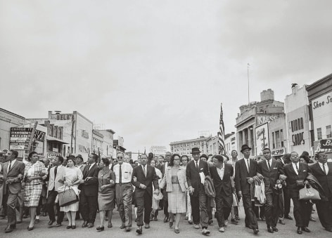 Dr. Martin Luther King Jr., His Wife, Coretta, Rosa Parks, and Other Activists March for Voting Rights, 1965, Silver Gelatin Photograph