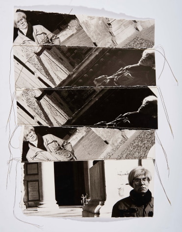 Andy in Spain, 1992, Silver Gelatin Photograph Collage with gold fiber thread