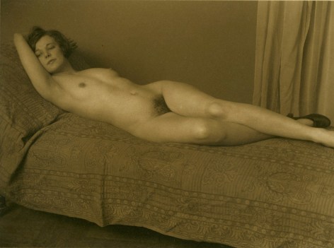 Paula, Nude on Bed, 1923-1926, Platinum Photograph