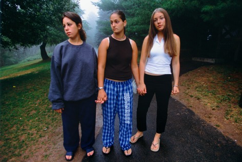 Marissa, Marin, and Jessie eight weeks later, on the day of weight-loss camp, Catskills, New York, Archival Pigment Print
