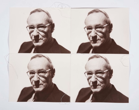 William Burroughs, 1991, Silver Gelatin Photograph Collage with fiber strand