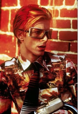 Bowie, Goggles and Brick Wall, Los Angeles, 1974, Archival Pigment Print