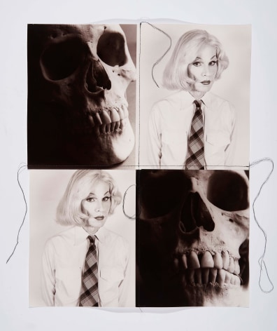 Andy and Skull, 1995, Silver Gelatin Photograph with fiber thread