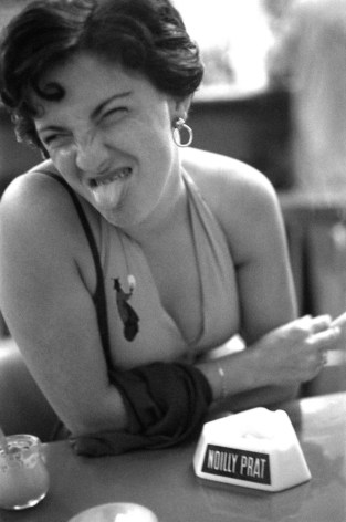 Woman with tongue out, Nice, France,1953, Silver Gelatin Photograph