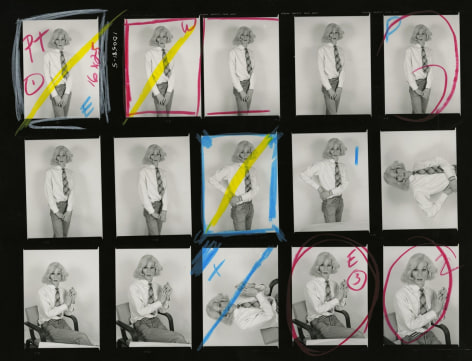Lady Warhol, Altered Images, (contact sheet), 1981, Silver Gelatin Photograph and grease pencil