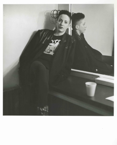 Kathy Acker in Green Room, Detroit Institute of Arts, February, 1985, Silver Gelatin Photograph