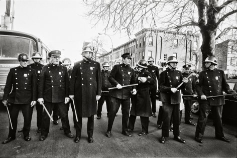 Police Line at Riot, Brooklyn, 1964, Silver Gelatin Photograph