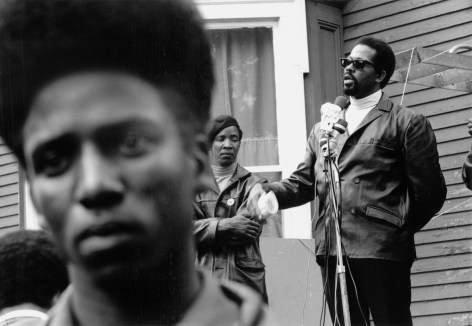 Black Panthers, man speaking, 1968