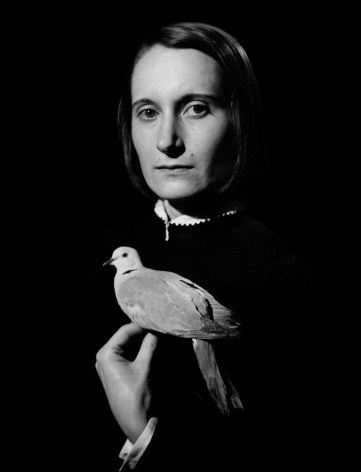 Young woman with a dove (Fr&eacute;d&eacute;rique Bourguet, 1925-1997), Paris, 1949, Silver Gelatin Photograph