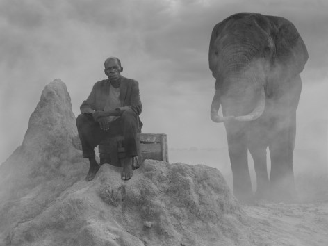 Matthew on Termite Mound and Mak, Zimbabwe, 2020, Archival Pigment Print