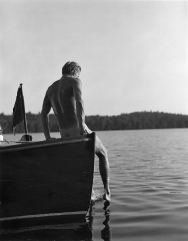 Bruce Weber Tyke on the Work Boat, Lower St. Regis Lake, Adirondacks, New York, 1988