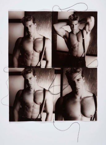 L.A. Stud, 1996, Silver Gelatin Photograph Collage with fiber strand