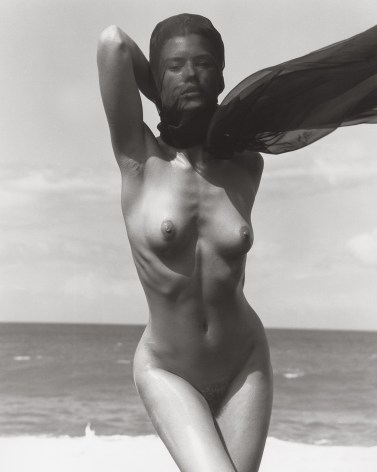 Female Figure with Veil 1, Hawaii, 1989, 14 x 11 Inches, Silver Gelatin Photograph, Edition of 4