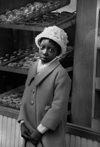 Easter, Girl in front of Bakery, Harlem, New York, 1970, Silver Gelatin Photograph