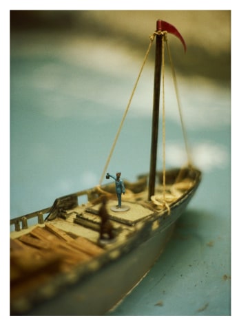 Ft. Ross Miniature Boat and Captain, 2017, Archival Pigment Print