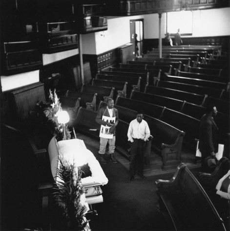 Seventeen-year-old Larry Payne, his body laying in repose at the Clayborn Temple, 1968, Archival Pigment Print