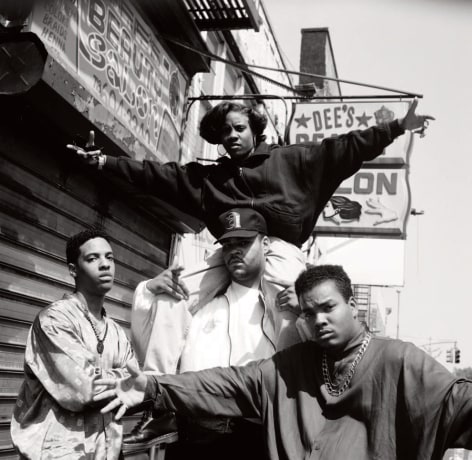 MC Lyte, Master T, Big Drew and K Rock, Brooklyn, NY, 1988, Archival Pigment Print