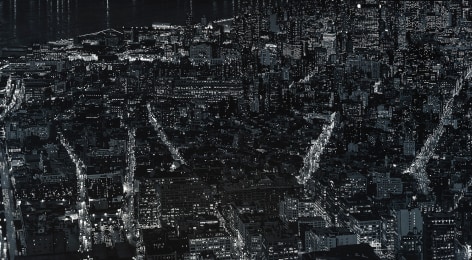 COLIN BROWN (b. 1965), "Runes of Sleep," 2013. Carbonized nickel on board, 22 x 40 in.