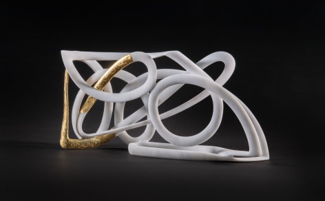 Elizabeth Turk (b. 1961), Passage 1, 2014-22, Marble and gold leaf, 6 x 12 x 2 in.