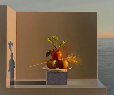 Still Life with Apples and Wheat (Aparchai), 2012, Oil on canvas, 20 x 24 inches