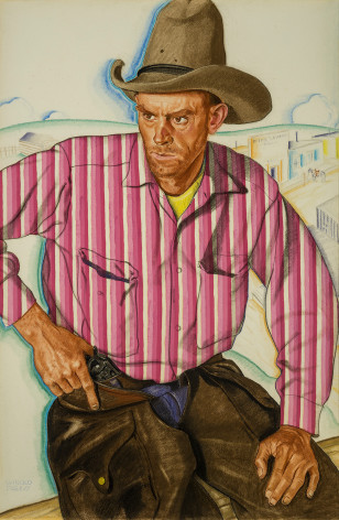 Image of Winold Reiss's Montana Red Shy, pastel on Whatman board, 39 by 26 inches, painted about 1931.