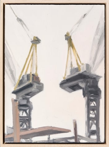 DIANA HOROWITZ (b. 1958), "Two Cranes, with Platform," 2011. Oil on panel, 11 x 8 in.