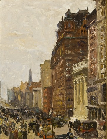 COLIN CAMPBELL COOPER (1856–1937), "Waldorf Astoria," about 1908. Oil on board, 14 x 10 3/4 in.