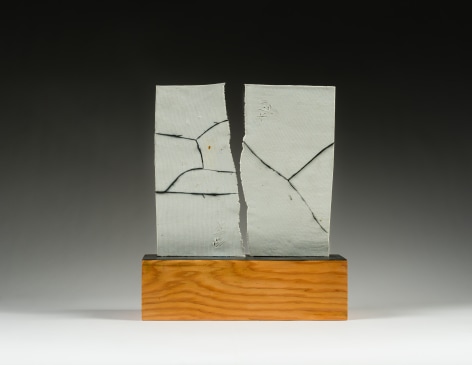 Mar&iacute;a Elena Gonz&aacute;lez (b. 1957)  Fragment 1, 2021  Porcelain, epoxy, wood, latex paint  13 1/4 x 11 1/2 x 3 1/2 in.