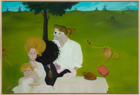 Before the Divorce, 1976/1999.  Oil on canvas, 48 x 72 in.